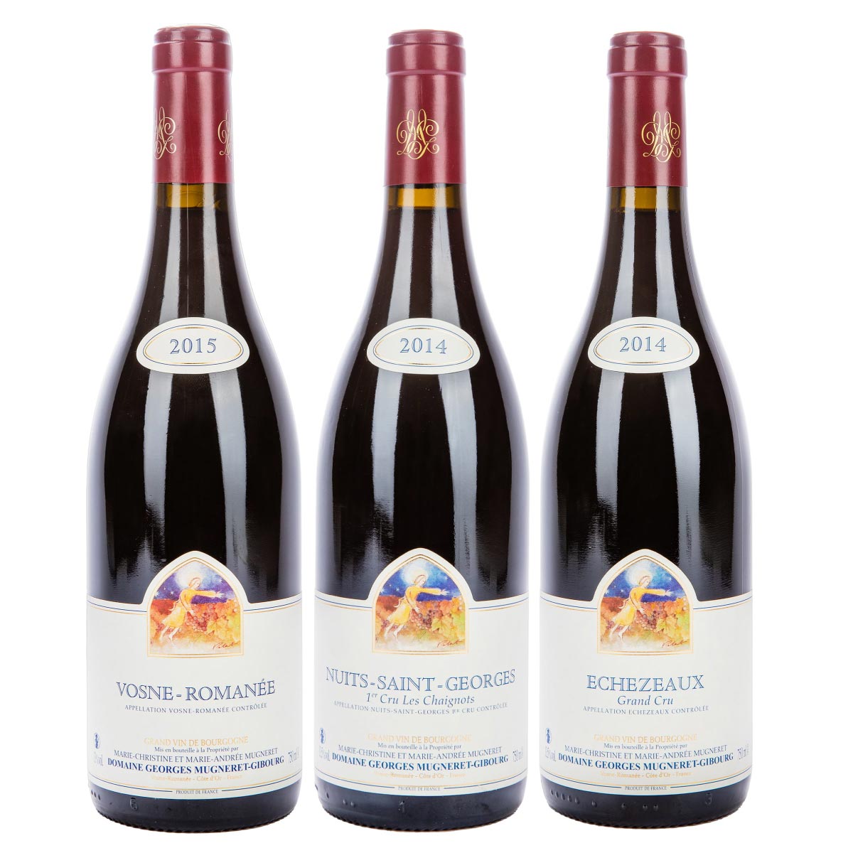 Domaine Mugneret-Gibourg, Vosne-Romanée 2015 Domaine Mugneret-Gibourg, Nuits St Georges 1er Cru Les Chaignots 2014 Domaine Mugneret-Gibourg, Echezeaux Grand Cru 2014